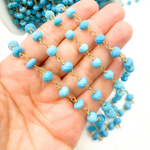 Load image into Gallery viewer, Turquoise Gold Plated Wire Chain
