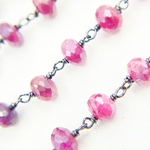 Load image into Gallery viewer, Coated Red Quartz Oxidized Wire Chain.
