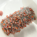 Load image into Gallery viewer, Red Color Cubic Zirconia Pear Shape Dangle Chain