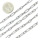 Load image into Gallery viewer, Sterling Silver Black Rhodium Diamond Cut Paper Clip Chain