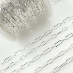 Load image into Gallery viewer, 925 Sterling Silver Flat Paperclip Link Chain.