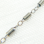 Load image into Gallery viewer, Oxidized Sterling Silver Fancy Tube Link Chain