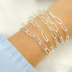 Load image into Gallery viewer, 925 Sterling Silver Smooth Paperclip Link Chain.