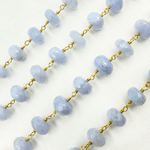 Load image into Gallery viewer, Blue Lace Agate Gold Plated Wire Chain