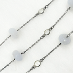 Load image into Gallery viewer, Natural Chalcedony & White Topaz Oxidized Connected Wire Chain.