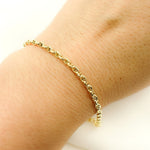 Load image into Gallery viewer, 14K Solid Yellow Gold Diamond Cut Marina Link Bracelet