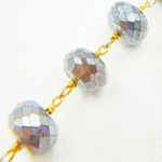 Load image into Gallery viewer, Coated Taupe Moonstone Gold Plated Wire Chain.