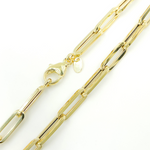 Load image into Gallery viewer, 14K Solid Gold Flat Paperclip Chain