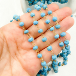 Load image into Gallery viewer, Turquoise Gold Plated Wire Chain