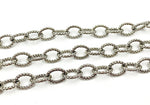 Load image into Gallery viewer, 1OX. Oxidized 925 Sterling Silver Hammered Oval Link Chain