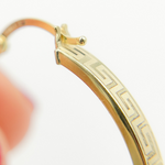 Load image into Gallery viewer, 14K Solid Gold Flat Round Hoop Earrings with Texture.