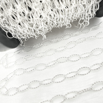 Load image into Gallery viewer, Y82SS. Sterling Silver Diamond Cut Oval Link Chain