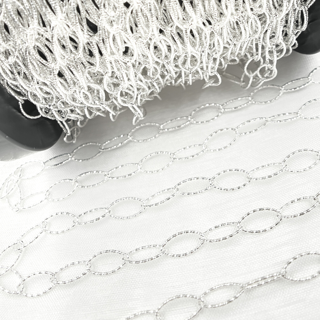Y82SS. Sterling Silver Diamond Cut Oval Link Chain
