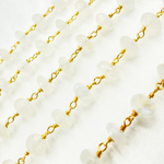 Load image into Gallery viewer, White Rainbow Moonstone Gold Plated Wire Chain.