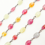 Load image into Gallery viewer, Multi Sapphire Oval Shape Oxidized Wire Chain.