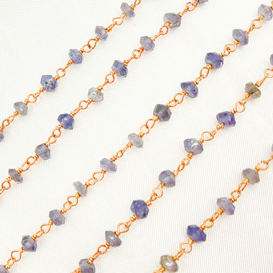 Iolite Rose Gold Plated Wire Chain