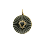 Load image into Gallery viewer, Black Rhodium Sterling Silver, Diamonds and Fancy Diamonds Circle Pendant