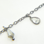 Load image into Gallery viewer, Coated Labradorite & CZ Dangle Oxidized Wire Chain