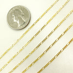 Load image into Gallery viewer, 14K Solid Yellow Gold Figaro Link Chain