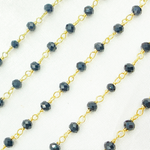 Load image into Gallery viewer, Black Spinel Gold Plated Wire Chain