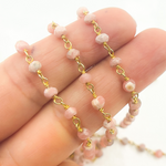 Load image into Gallery viewer, Rhodochrosite Gold Plated Wire Chain