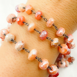 Load image into Gallery viewer, Coated Carnelian Oxidized Chain.