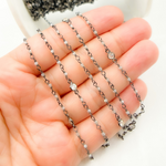 Load image into Gallery viewer, Coated Labradorite CZ Combination Oxidized Wire Chain