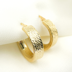Load image into Gallery viewer, 14K Solid Gold Flat Diamond Cut Hoop Earrings