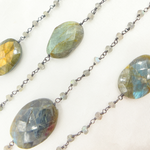 Load image into Gallery viewer, Labradorite Oxidized Wire Chain.