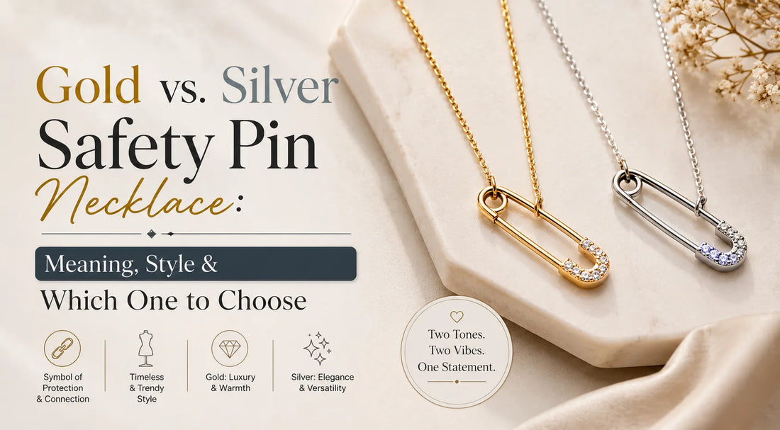 Gold vs. Silver Safety Pin Necklace