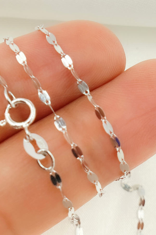 14k White Gold Chain Collection