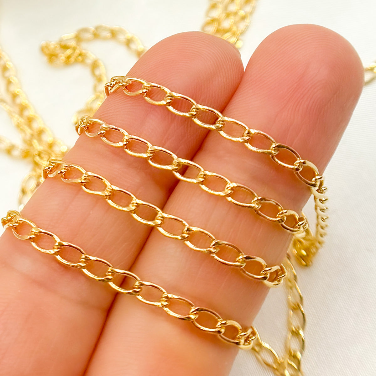  14K Gold Filled Flat Curb Chain