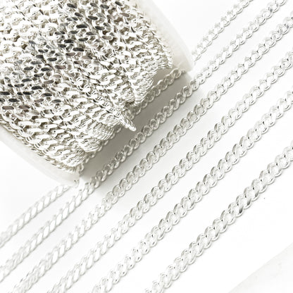 Sterling Silver Flat Curb Chain