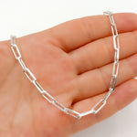 Load image into Gallery viewer, Sterling Silver Diamond Cut Paperclip Necklace
