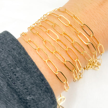 14K Gold Filled Flat Paperclip Link Chain