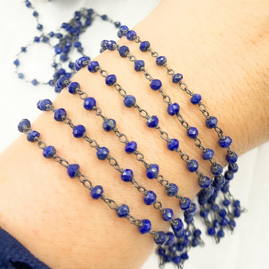 Lapis Lazuli Oxidized Wire Chain