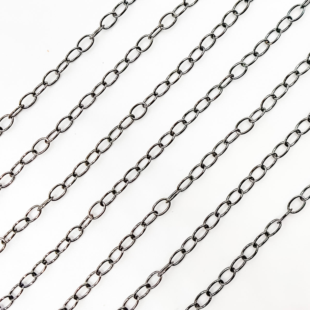 Black Rhodium Sterling Silver Cable Link Chain