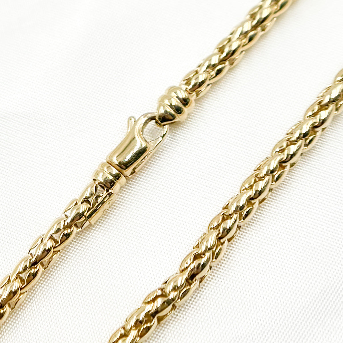 14K Yellow Gold Hollow Franco Chain