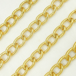 Load image into Gallery viewer, Gold Plated 925 Sterling Silver Textured Curb Link Chain. V53GP
