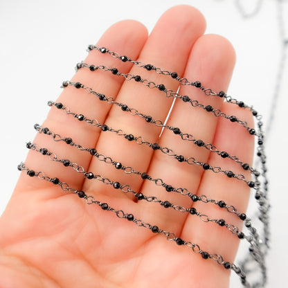 Black Spinel Oxidized Wire Wrap Chain