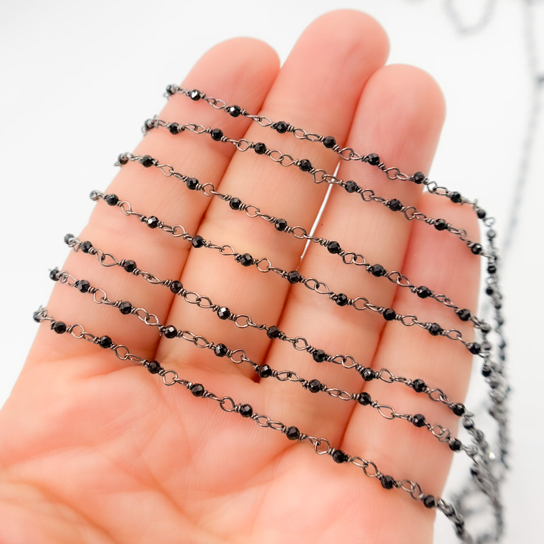 Black Spinel Oxidized Wire Wrap Chain