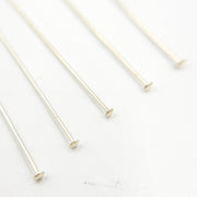 24 Gauge White Sterling Silver Flat 1.5 Inch Headpin