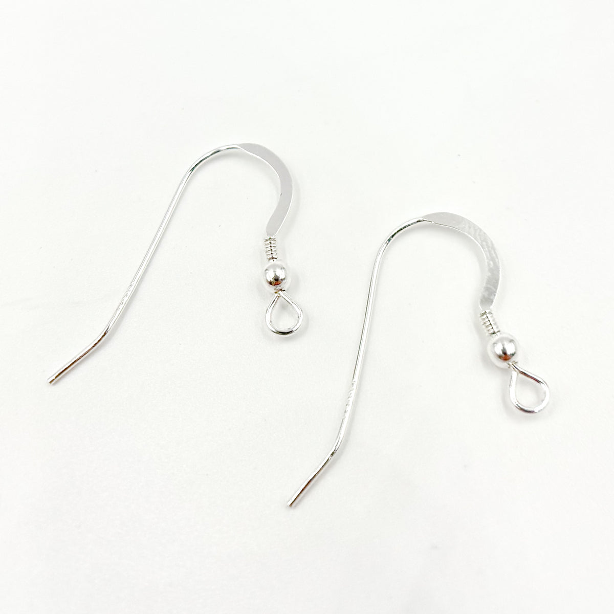 White Sterling Silver Ball Ear Wire