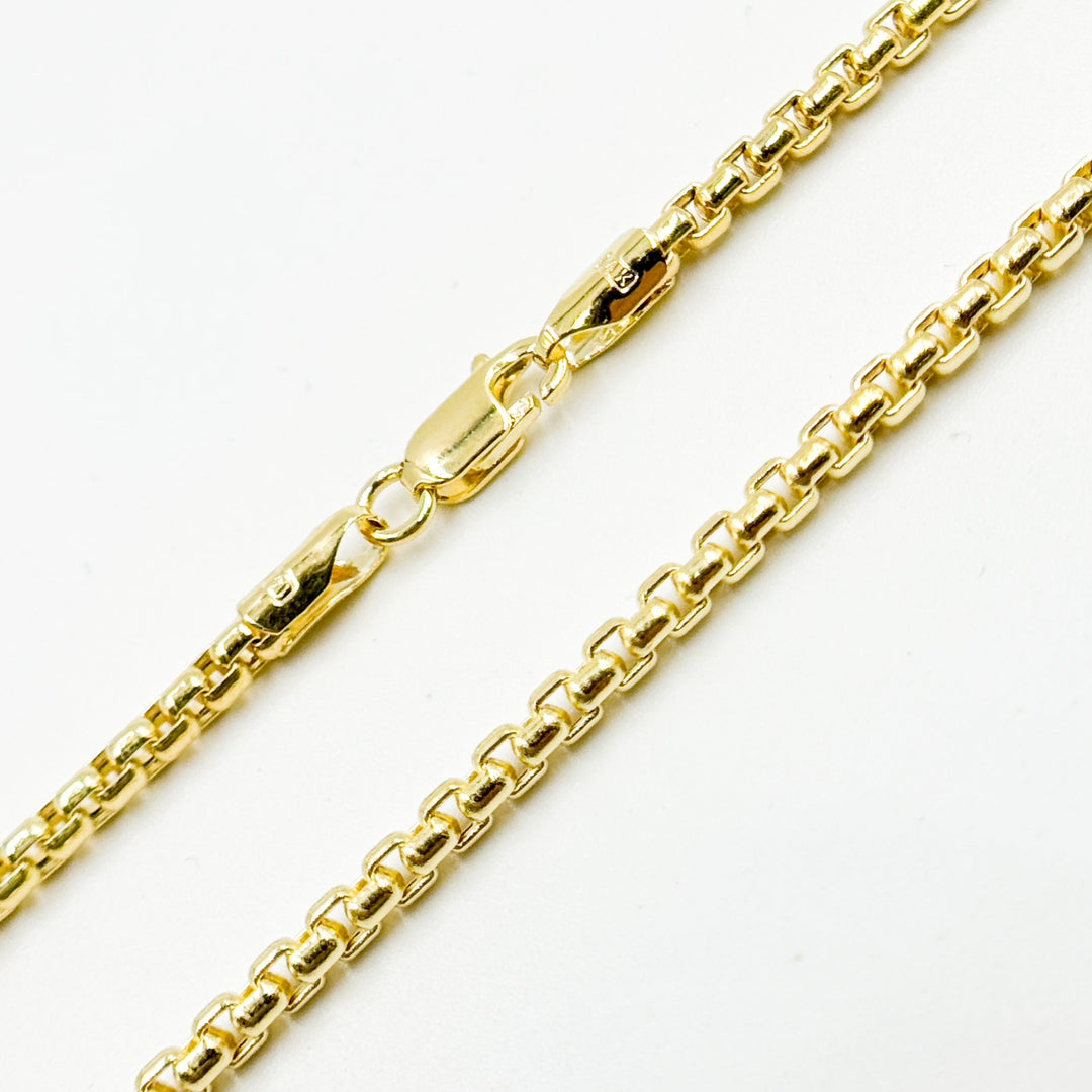 135HVI0934000. 14k Solid Yellow Gold Venezian Box Link Chain