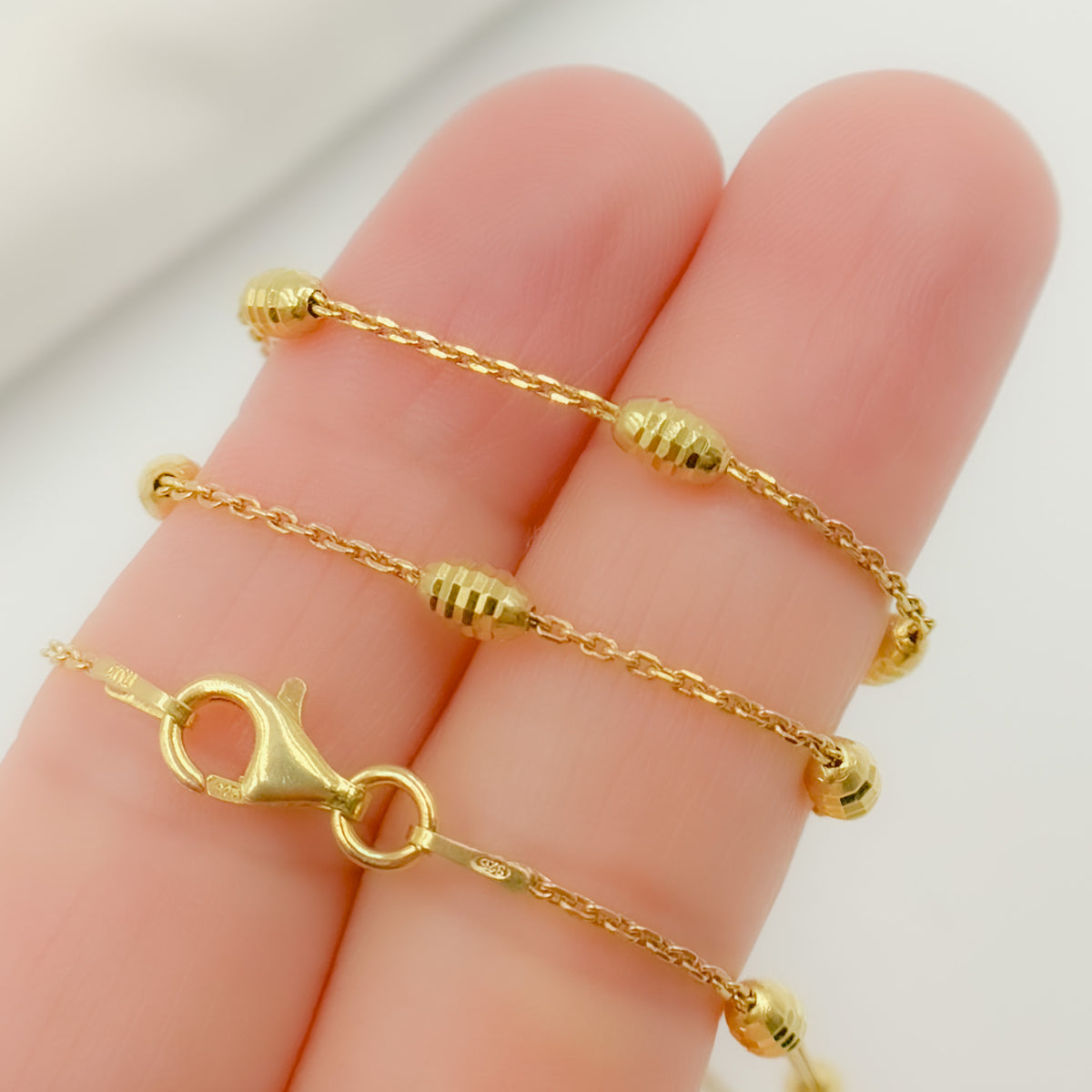 Gold Plated Sterling Silver Satellite Necklace