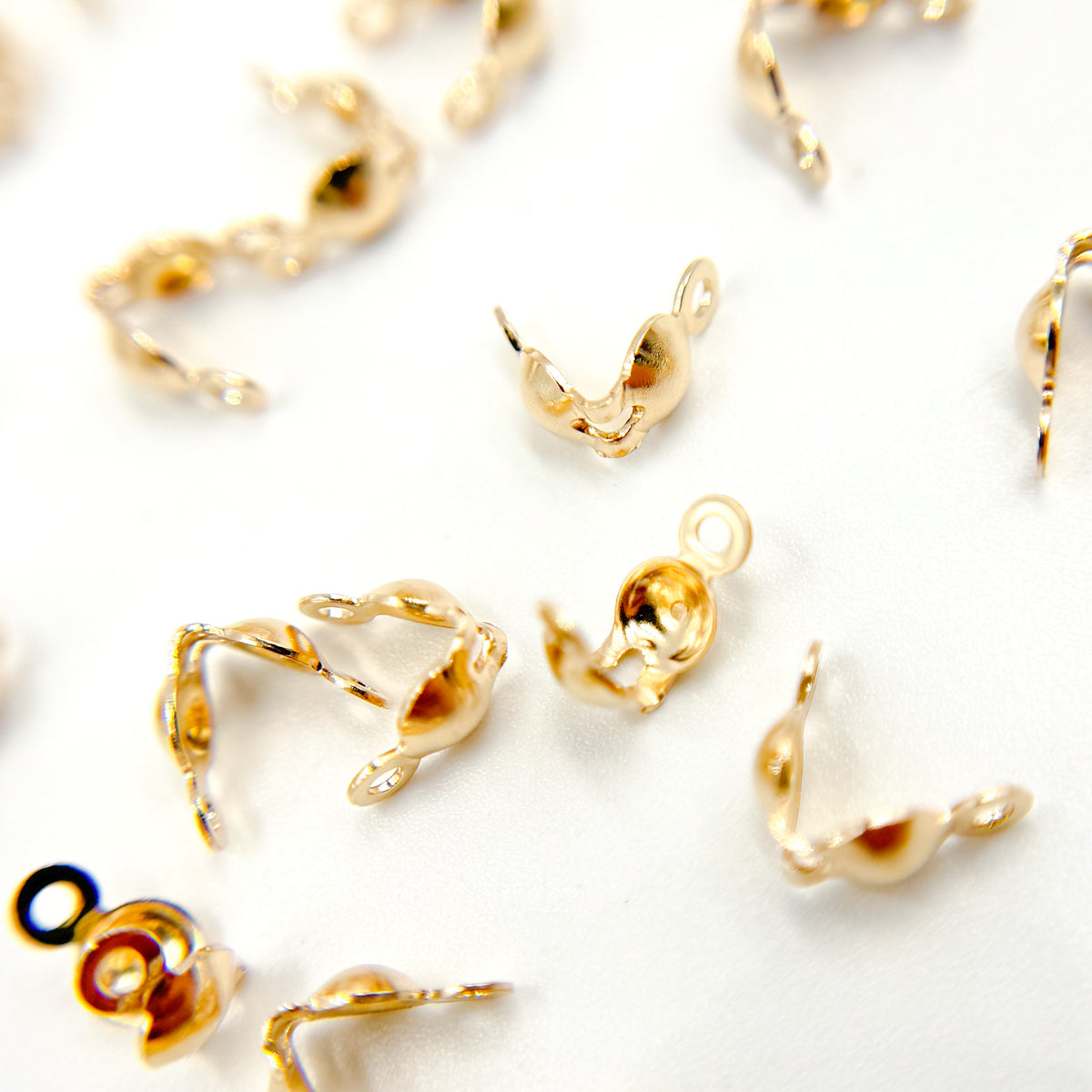 Gold Filled Clamshell Bead Tip with Two Rings
