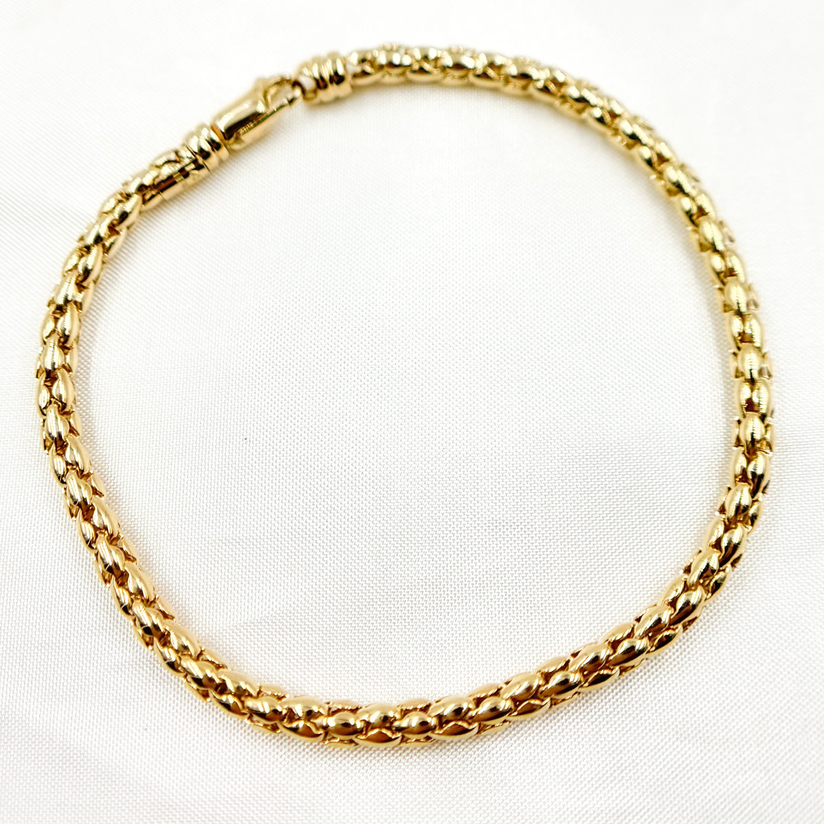 14K Yellow Gold Hollow Franco Bracelet
