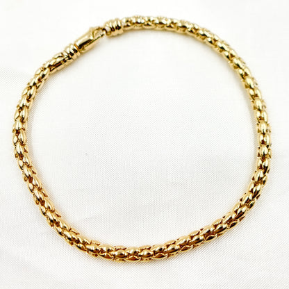 14K Yellow Gold Hollow Franco Bracelet