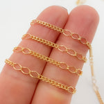Load image into Gallery viewer, V240GF. 14k Gold Filled 3 Links Long and Curb Chain in Between