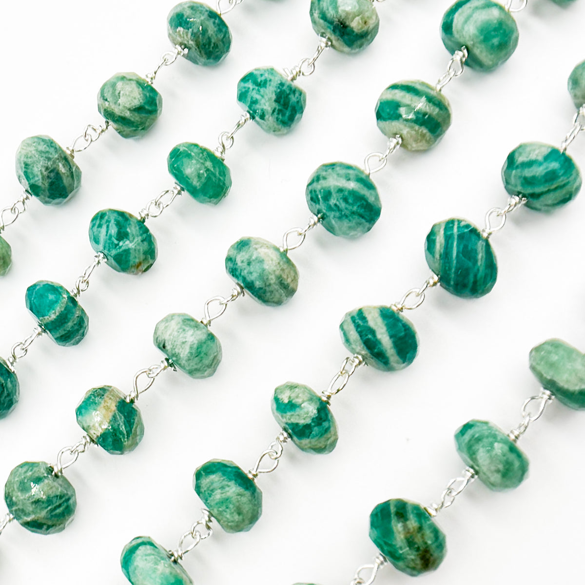 Amazonite Sterling Silver Wire Chain